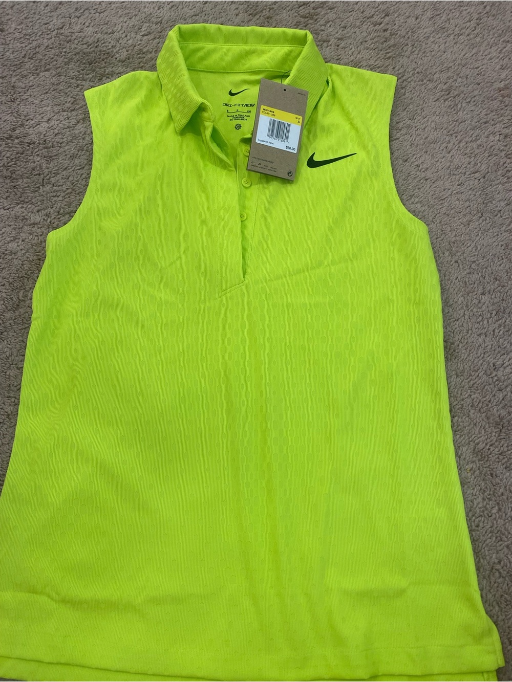 Nike Women’s Neon Green Sleeveless Golf Polo